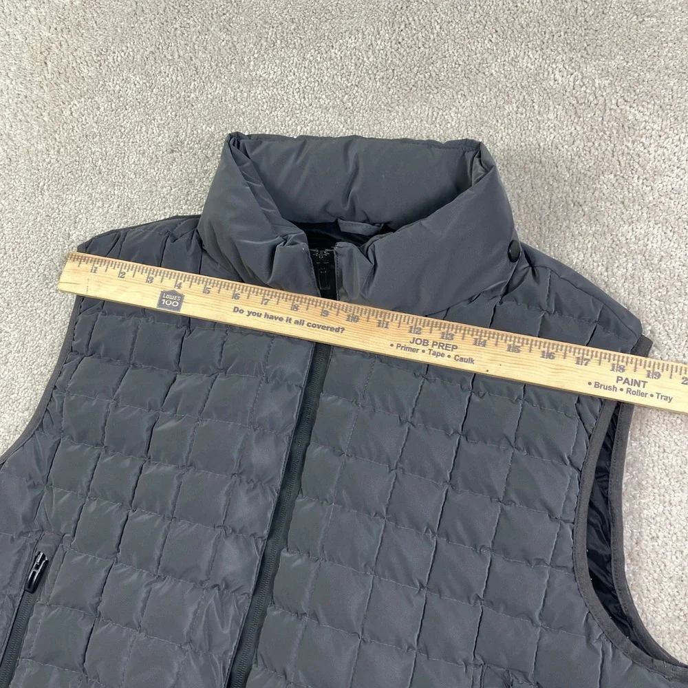 Emporio Armani Mens 3XL Puffer Wind Vest Gray Travel Quilted Packable Hooded